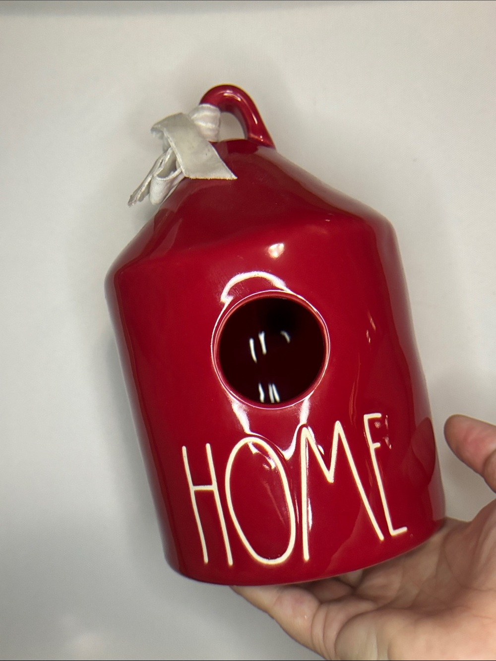 Rae Dunn Red “home” ceramic bird house
